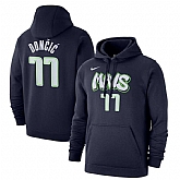 Dallas Mavericks 77 Luka Doncic Nike 2019-20 City Edition Name & Number Pullover Hoodie Navy,baseball caps,new era cap wholesale,wholesale hats